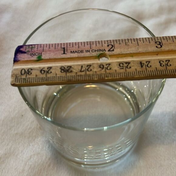 Crystal Cruises Rocks Glass 8 Oz 1 1/2 In Tall 3 Inches Round Clear White Letter - Picture 4 of 5